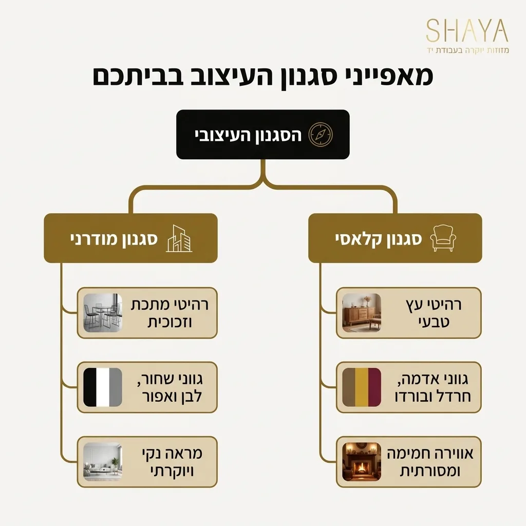 אינפוגרפיקה — מאפייני סגנון העיצוב בביתכם: הסגנון העיצובי