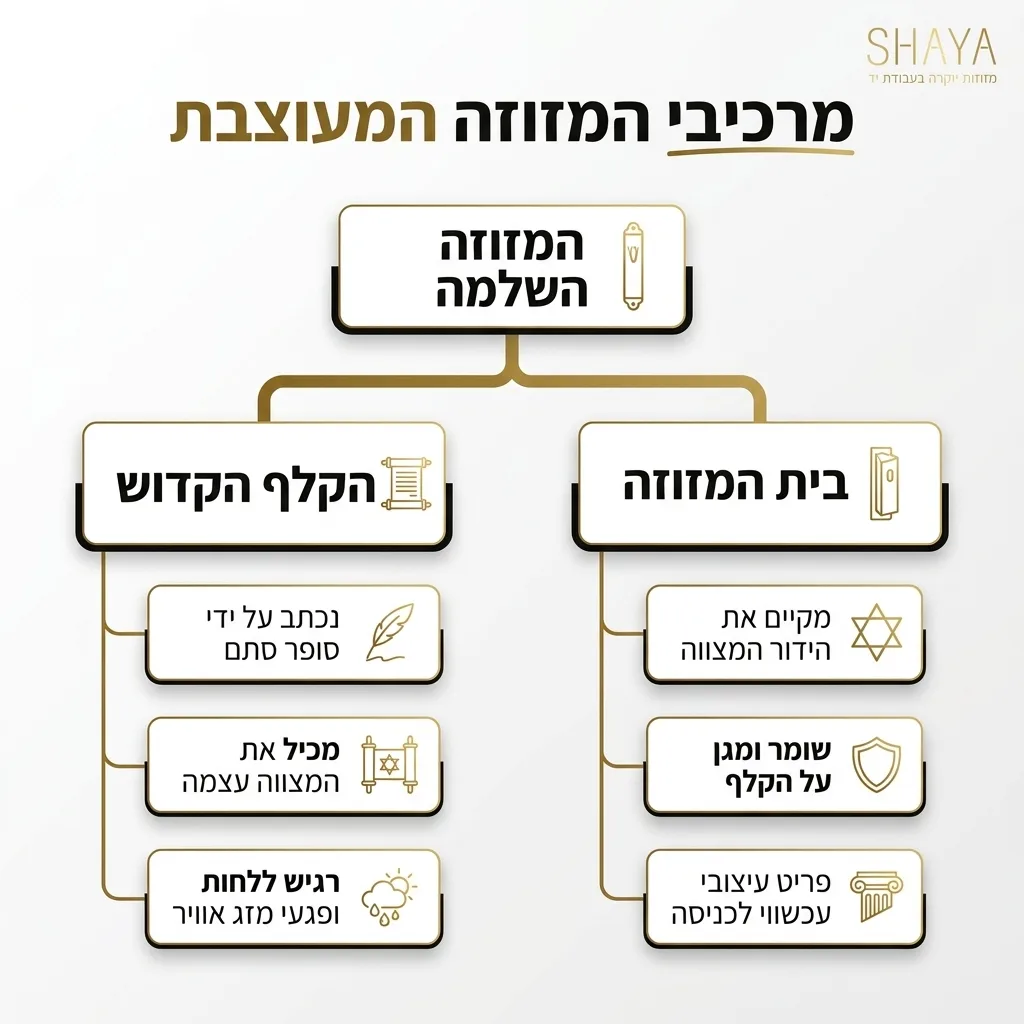 אינפוגרפיקה — מרכיבי המזוזה המעוצבת: המזוזה השלמה